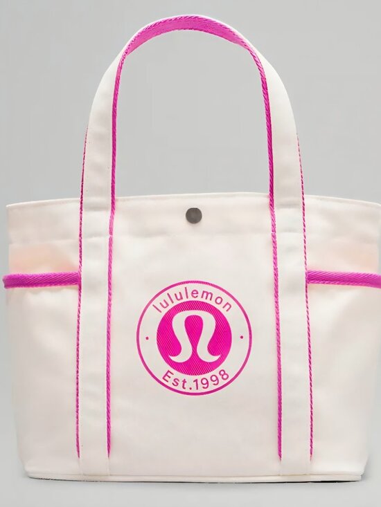 lululemon athletica Handbags - Lululemon Daily Multi-Pocket Mini Canvas Tote Bag 6.5L Pink NWT